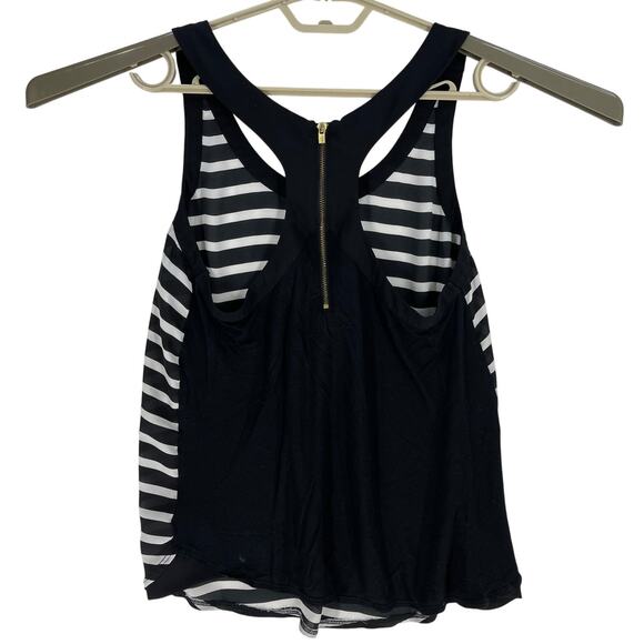 Express Tank Top Womens Size S Black White Striped Minimalist Capsule Wardrobe - Picture 3 of 7